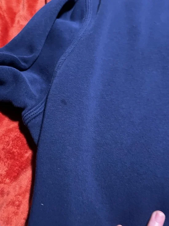 Nike Navy Track Joggers with White Swoosh with sweatshirt - Picture 5 of 10